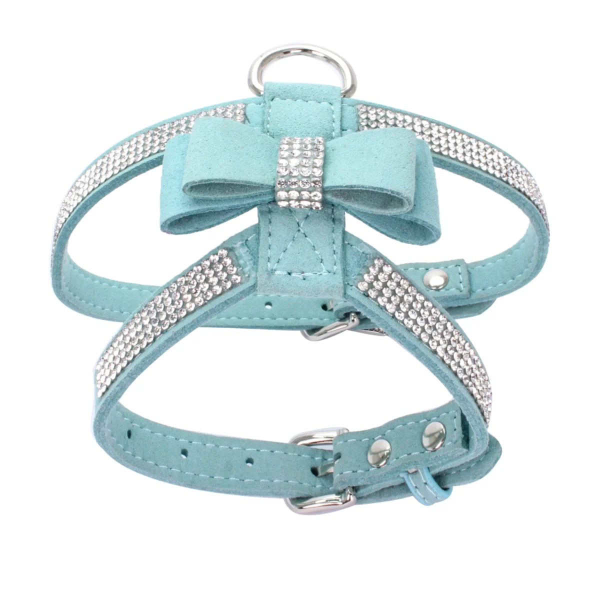 Harnais en cuir pailleté pour petit chien – Image 5