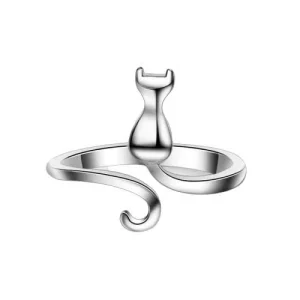 Bague chat de dos