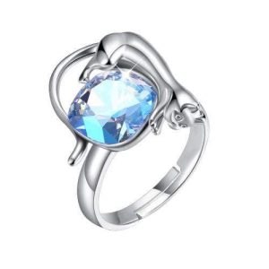 Bague chaton en argent Swarovski