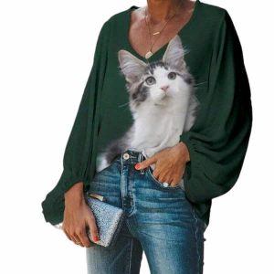 Blouse large Maine Coon smoke et blanc