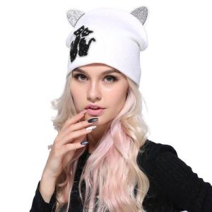 Bonnet en coton chat