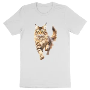 T-shirt Maine Coon qui court