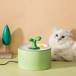 Fontaine à eau pour chat silencieuse céramique
