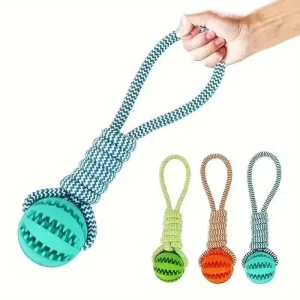 Jouet en corde à tirer avec balle à friandises pour chien