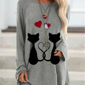 T-shirt long chats amoureux