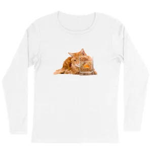 T-shirt à manches longues Maine Coon et poissons