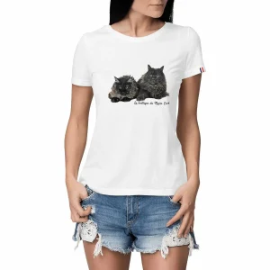 T-shirt Made in France Maine Coon noir Femme