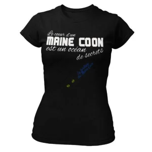 T-shirt Maine Coon "Coeur de Maine Coon" femme Exclusif