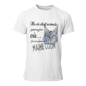 T-shirt Maine Coon Homme Coton bio - Collection "Ma vie"