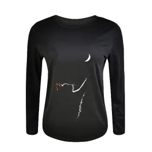 T-shirt manche longue chat lune